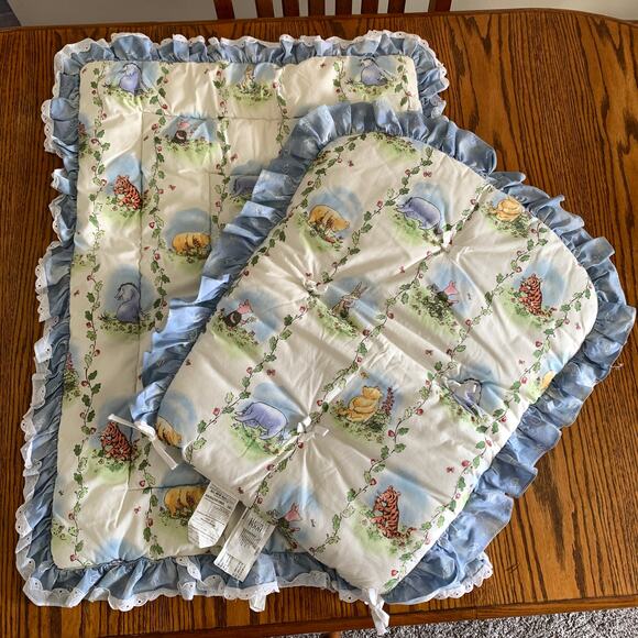 Winnie the Pooh Crib Nursery Set Comforter Headboard Pad Red Calliope 1999 - Picture 1 of 12